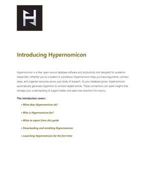 Preview of Hypernomicon User Guide