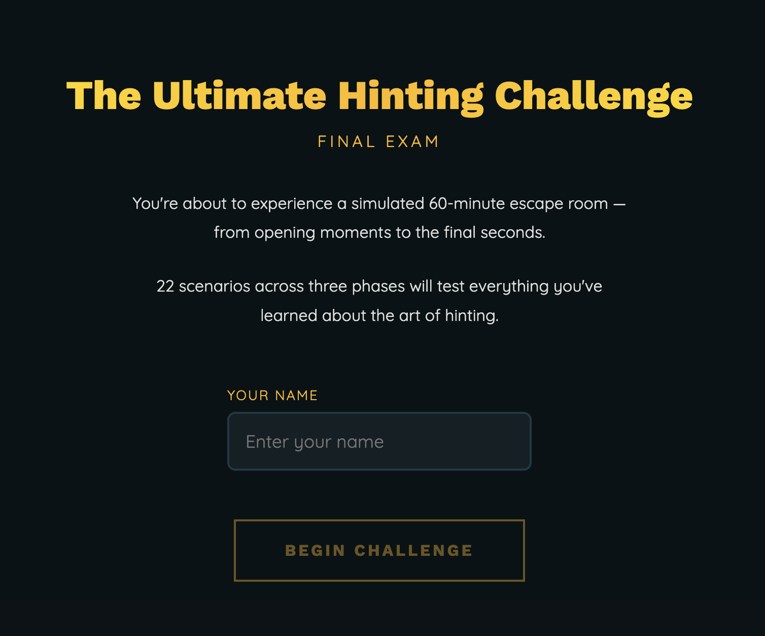 Preview of the Secret City hinting training module